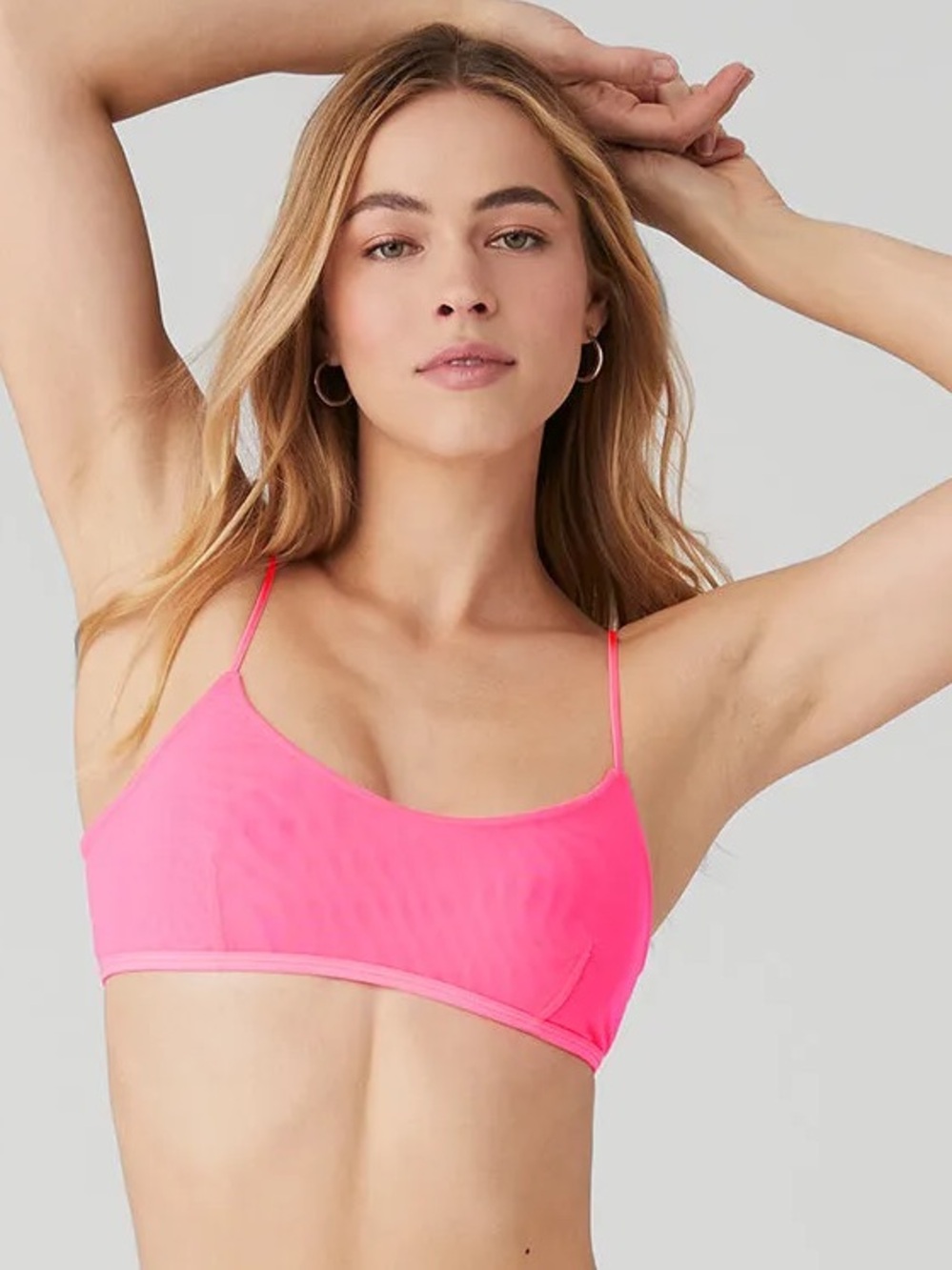 NWT - Alo Yoga Airmesh Venus Bralette - Med/ Fluorescent Pink Coral